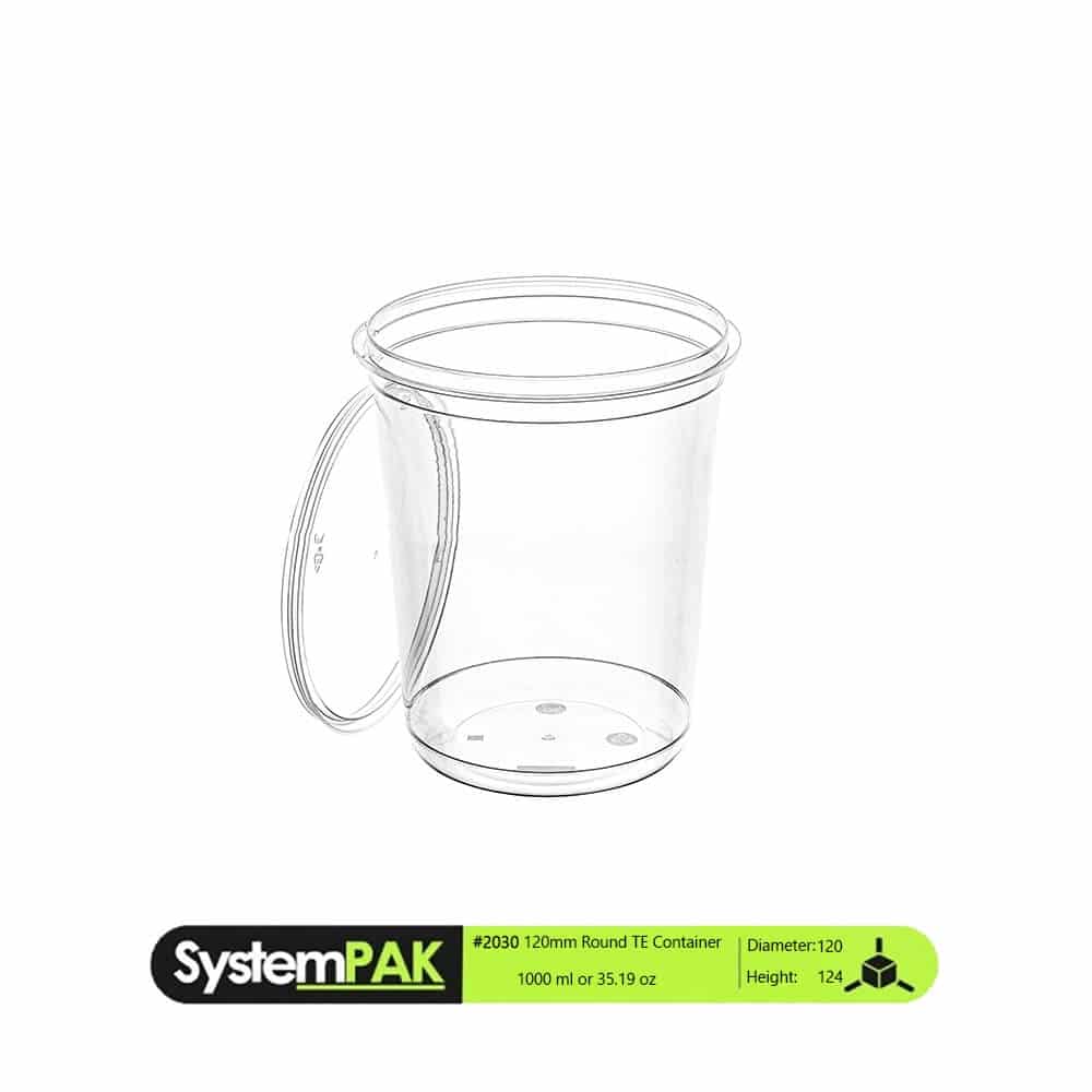 1000ml Round 122mm Diameter Slimline Tamper Evident Container and Lids