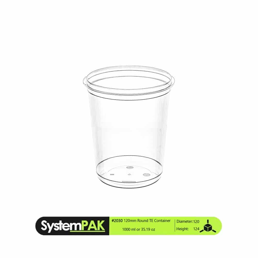 1000ml Round 122mm Diameter Slimline Tamper Evident Container and Lids