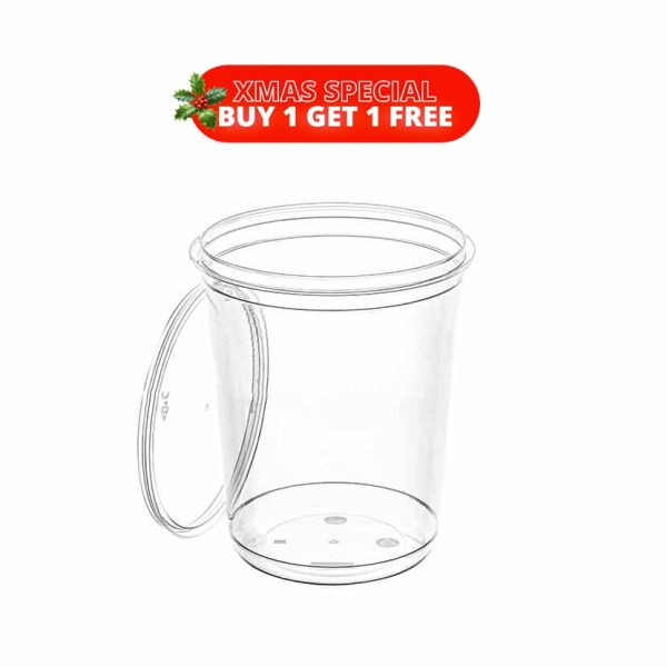 1000ml Round 122mm Diameter Slimline Tamper Evident Container and Lids