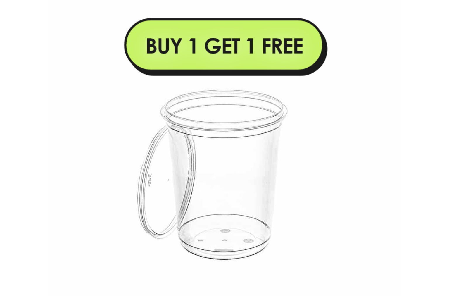 1000ml Round 122mm Diameter Slimline Tamper Evident Container and Lids