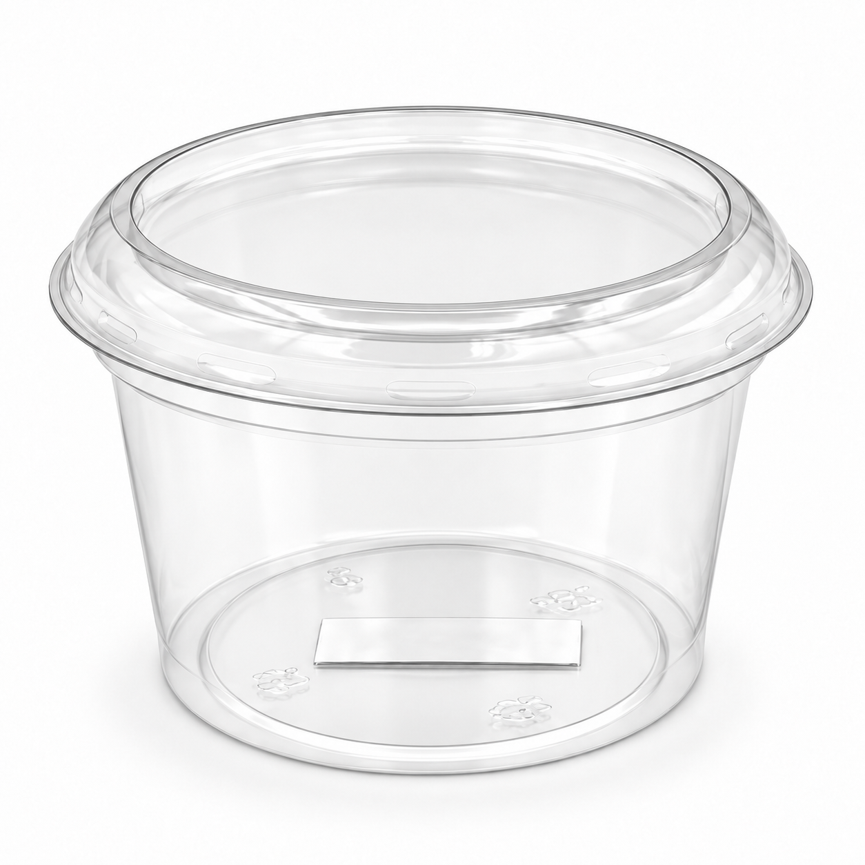 280ml Round 95mm Diameter Clear R-Pet Containers