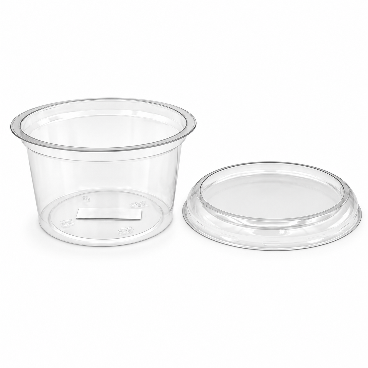 280ml Round 95mm Diameter Clear R-Pet Containers