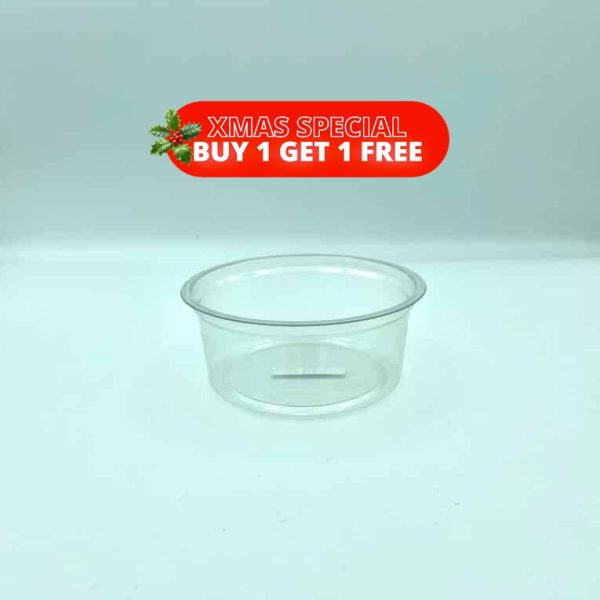 240ml Round 95mm Diameter Clear R-Pet Containers