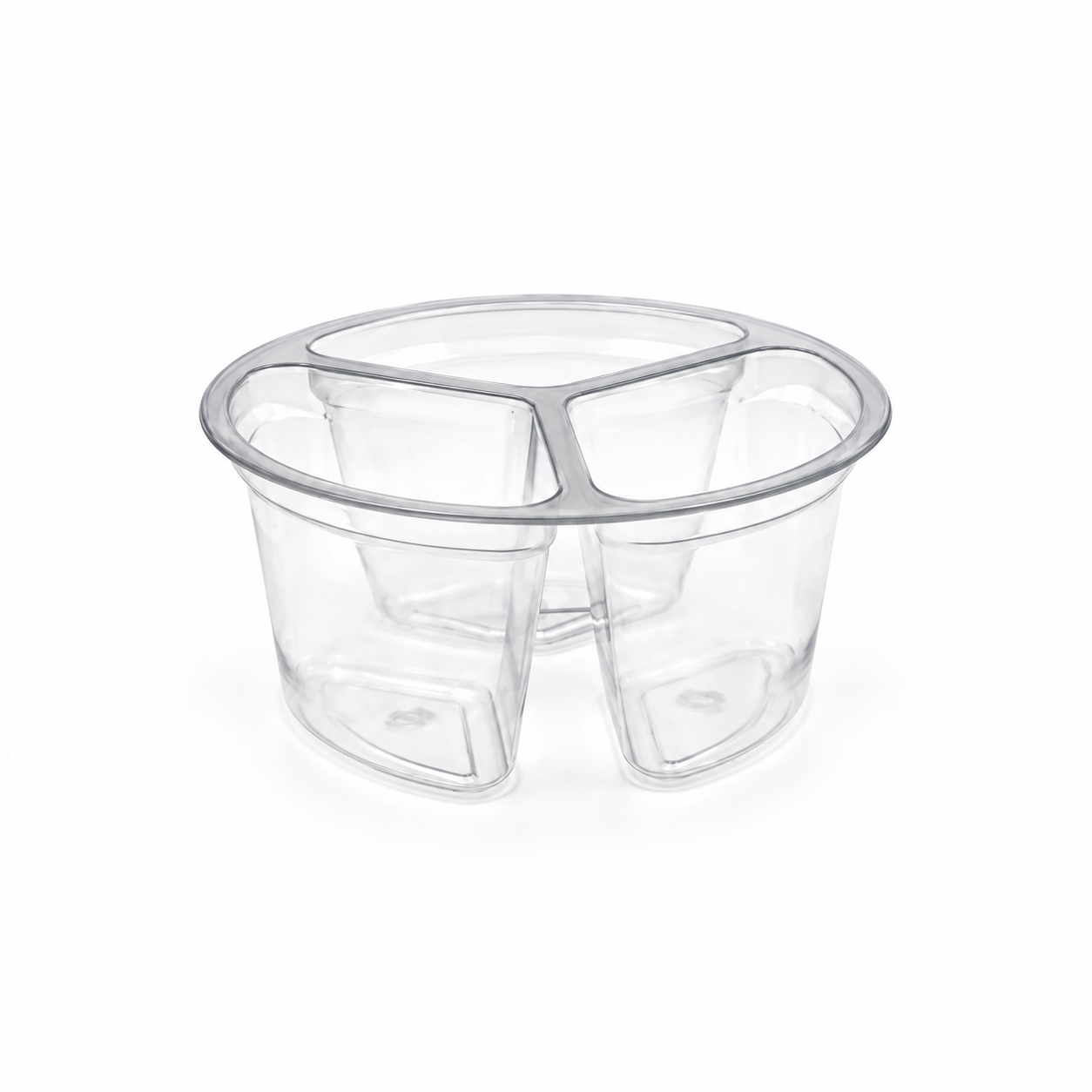 300ml Round 3 Cavity Clear R-Pet Containers