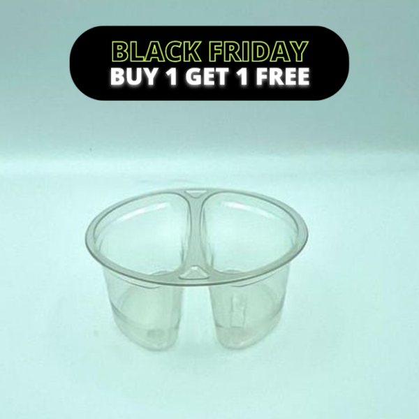 280ml Round 2 Cavity Clear R-Pet Containers