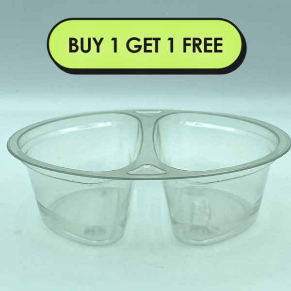 280ml Round 2 Cavity Clear R-Pet Containers
