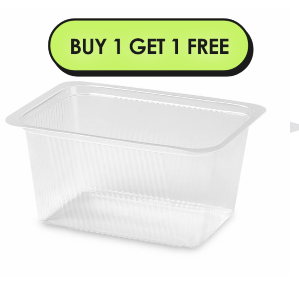 1600ml 190x137x95mm Large Rectangular Top Seal Trays