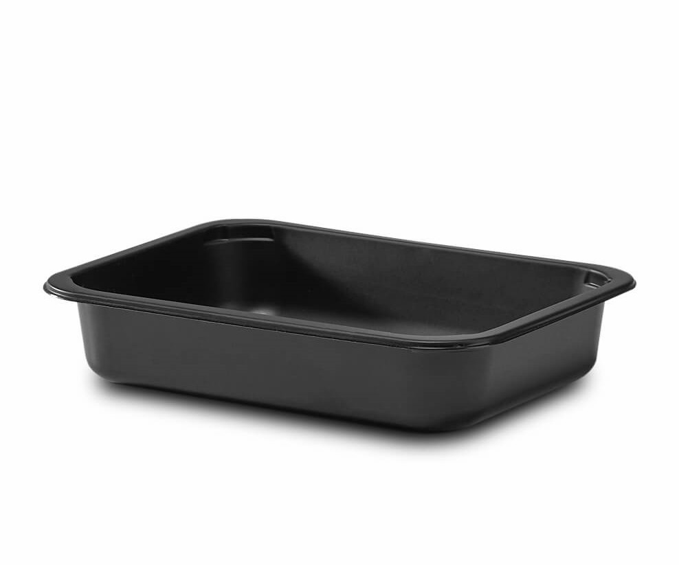 187x137x37mm 630ml Rectangular Black Trays