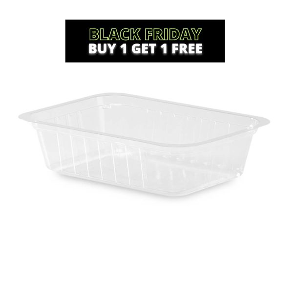 1000ml 190x137x50mm Transparent Rectangular Trays