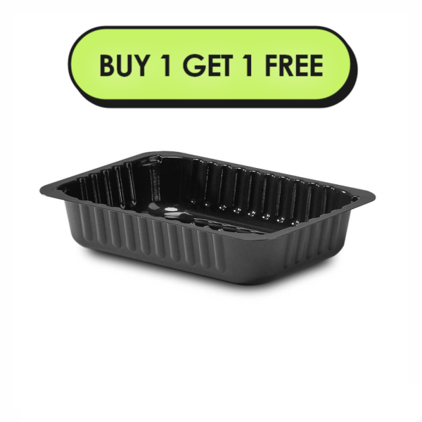 190x136x38mm 750ml Black CPET Trays - dual ovenable