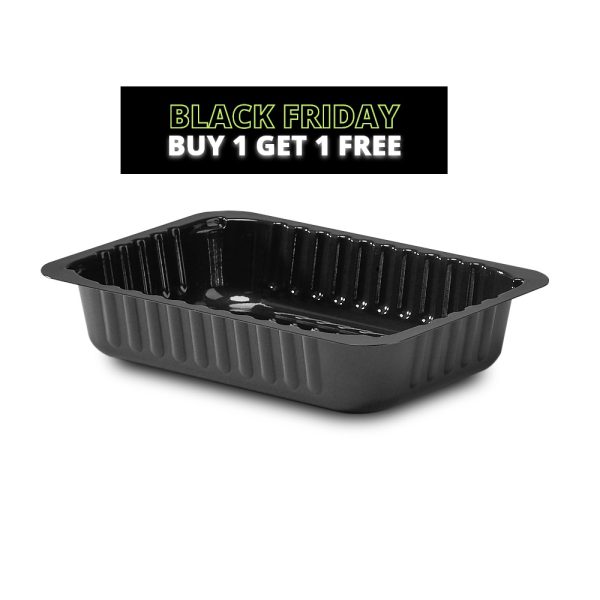 190x136x38mm 750ml Black CPET Trays - dual ovenable