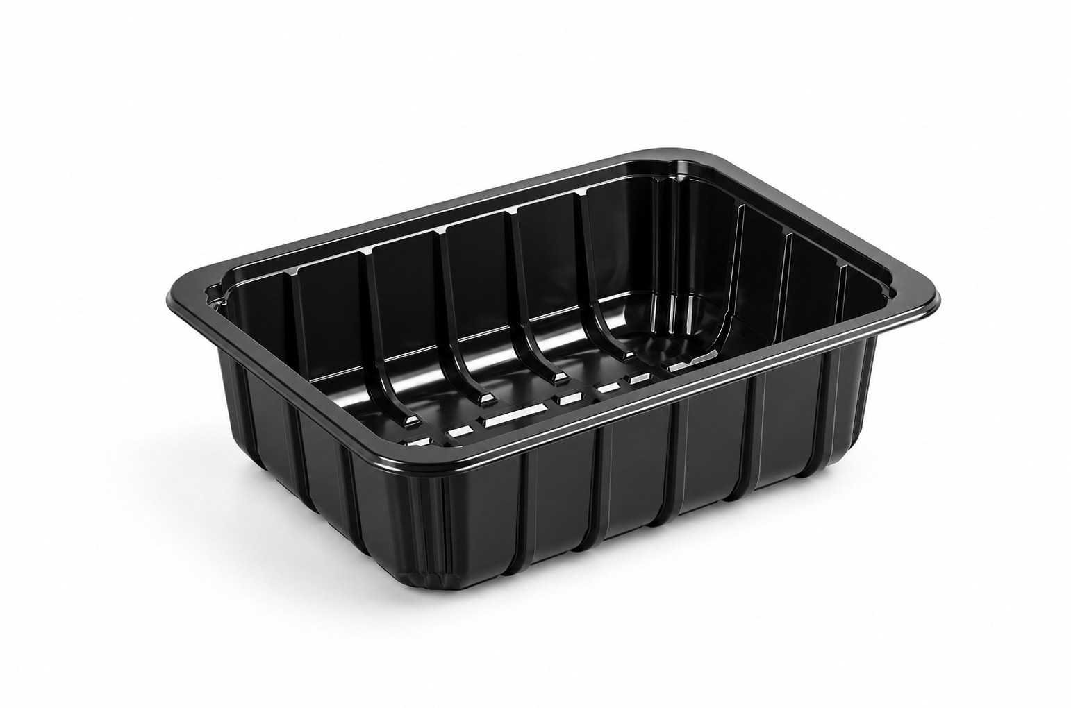 190mm x 144mm Ribbed Rectangular Clear Top Seal Meat Trays
