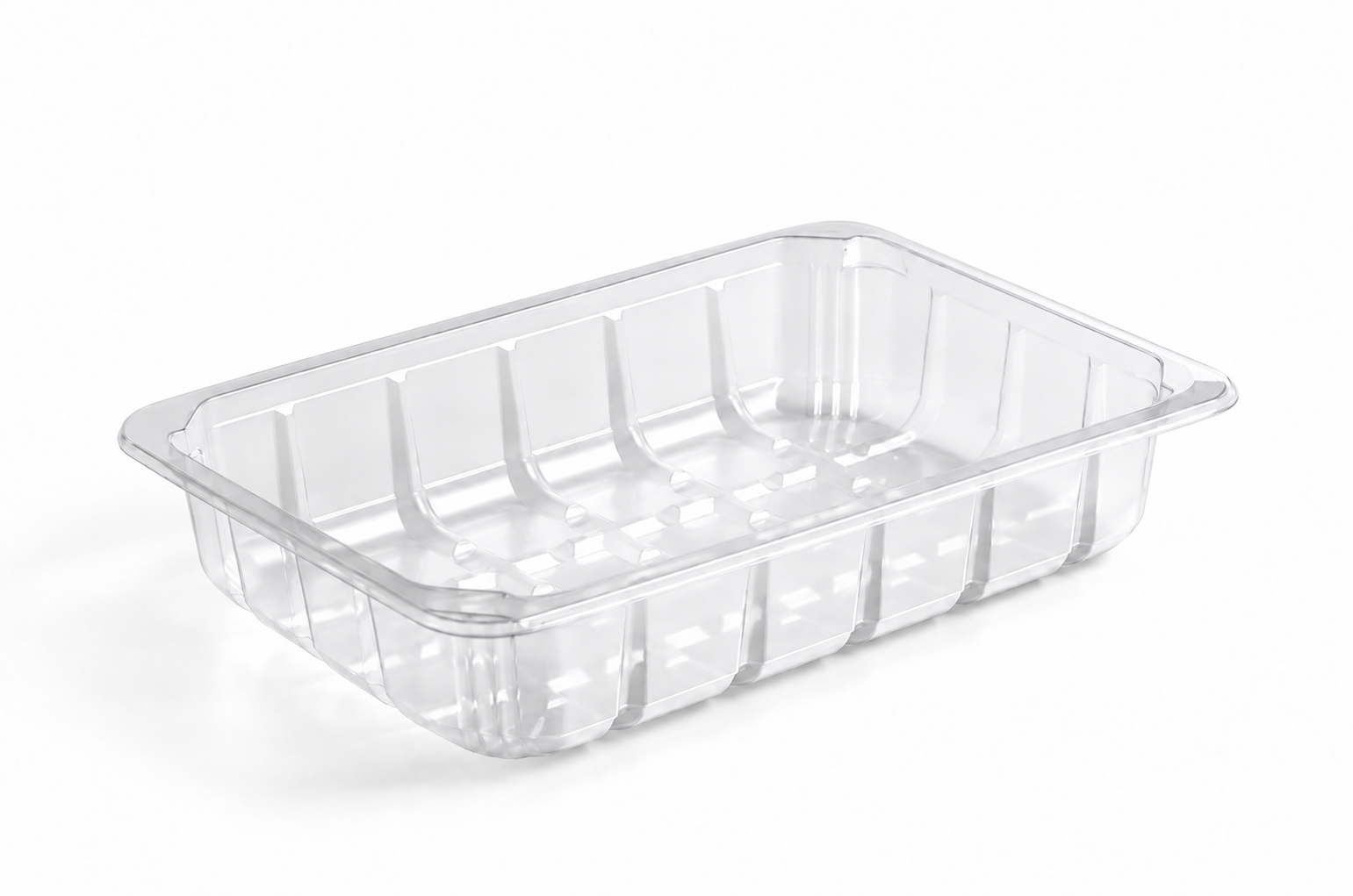 230 x 145mm Clear ribbed Rectangular Trays