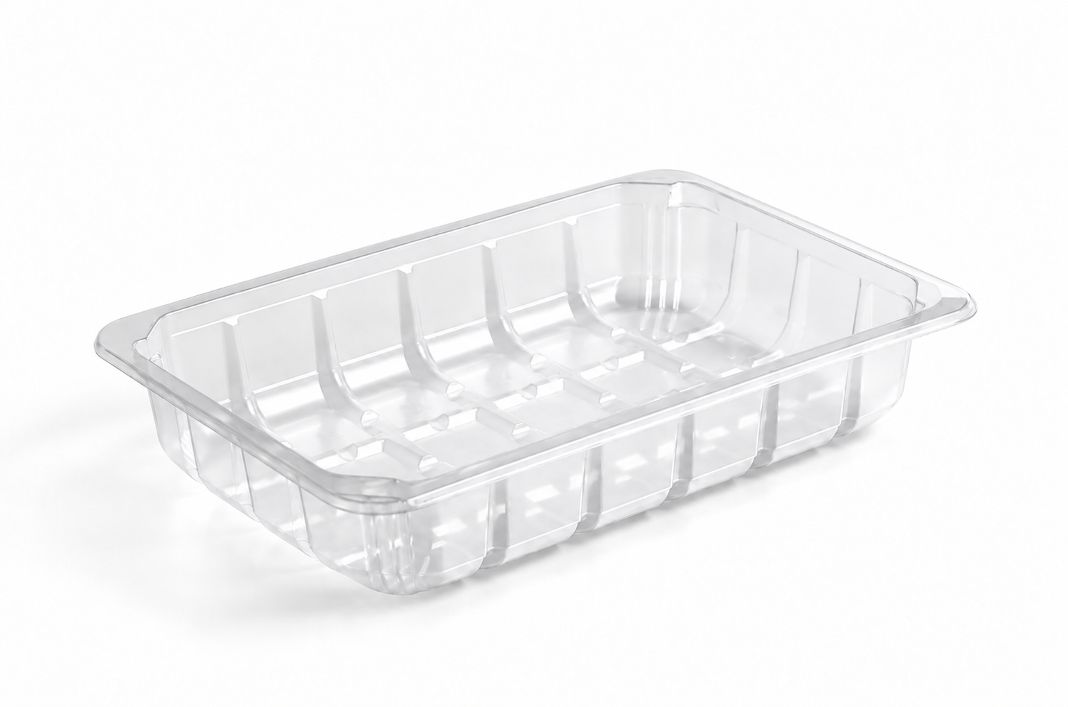 230 x 145mm Clear ribbed Rectangular Trays