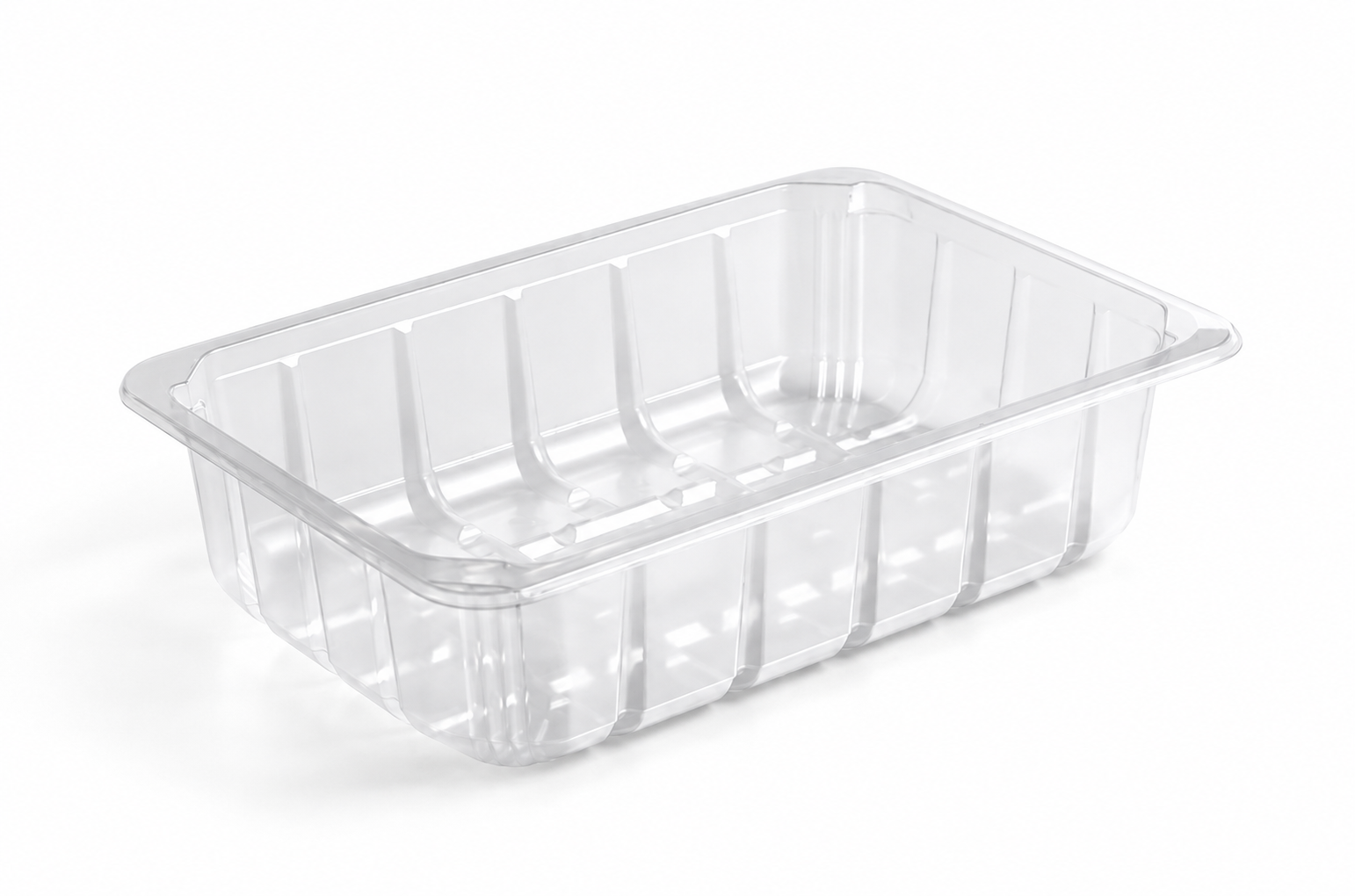 230 x 145mm Clear ribbed Rectangular Trays