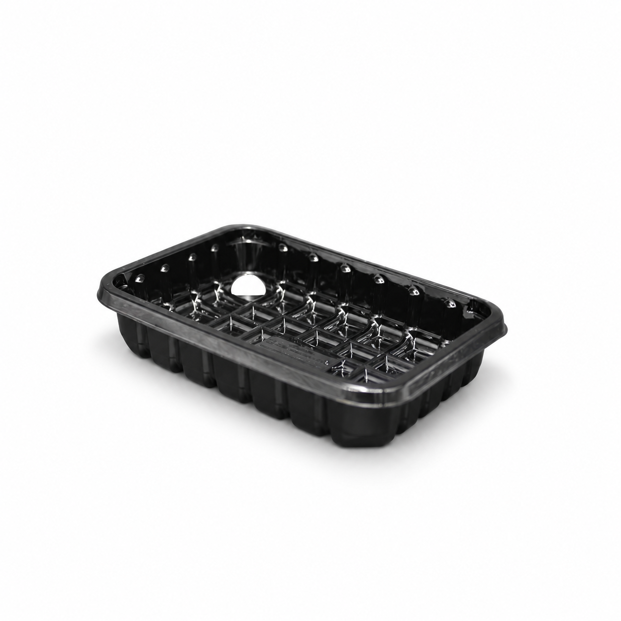 187x137x 25 > 63mm deep Rectangular Black Trays