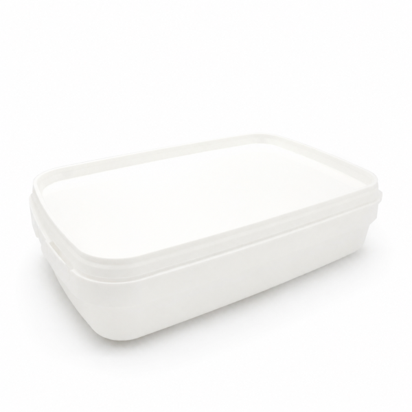 750ml White Freezer Grade Rectangular Plastic Tamper Evident Containers and Lids