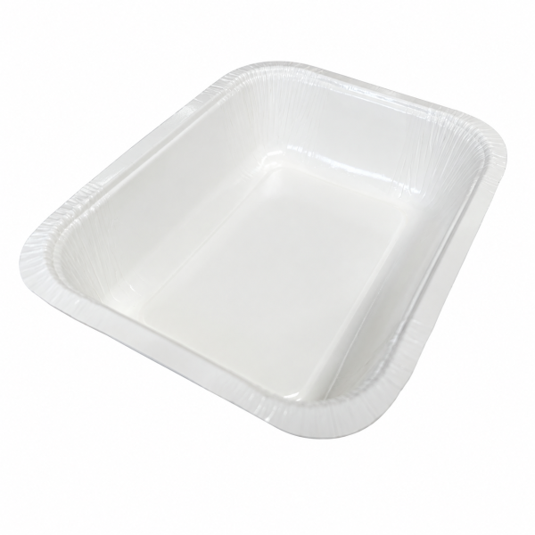 186 x 136mm Series of Rectangular White Pressed Board trays
