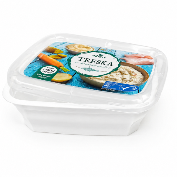 150ml White Rectangular Container and Lid