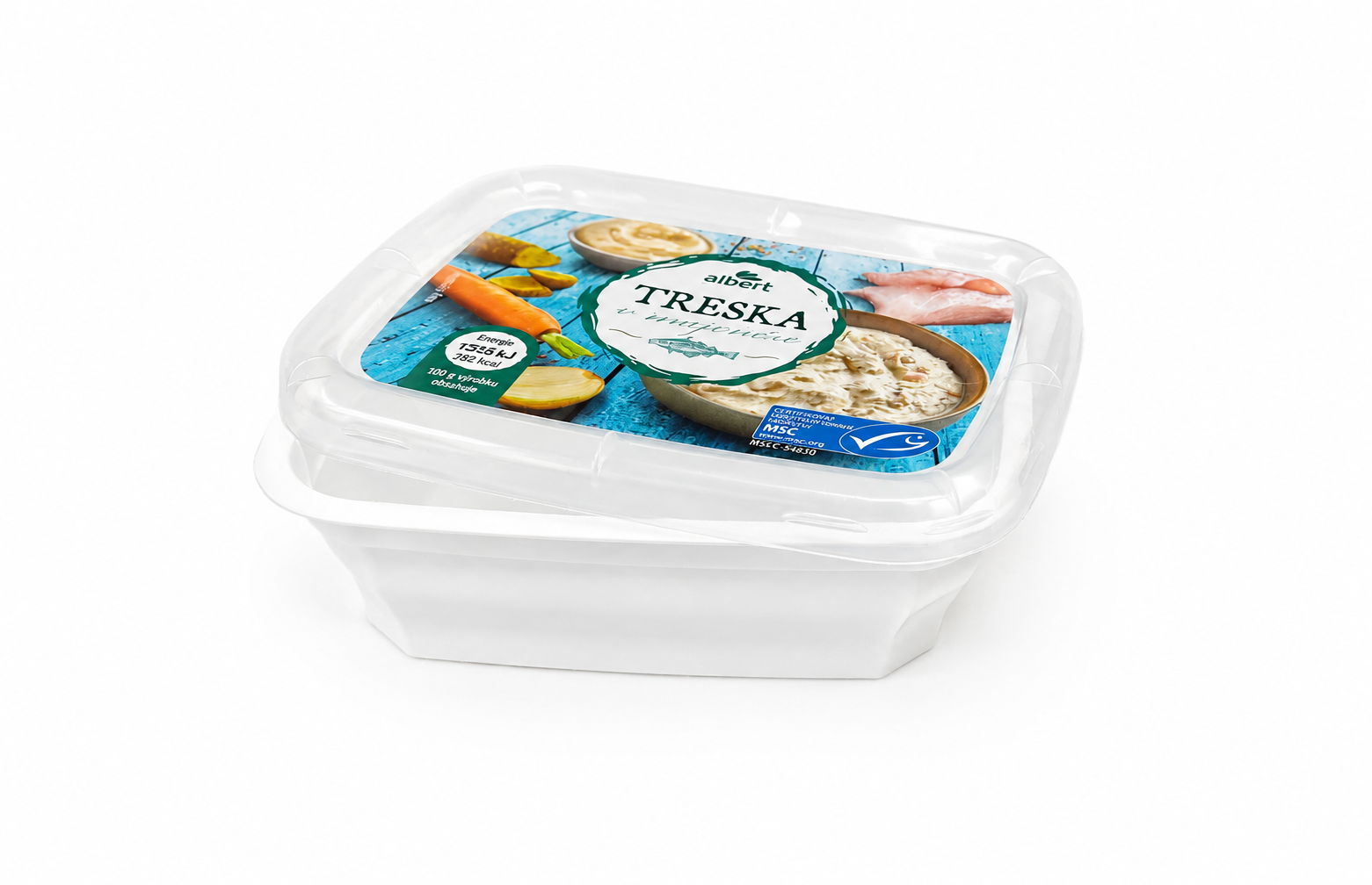 150ml White Rectangular Container and Lid