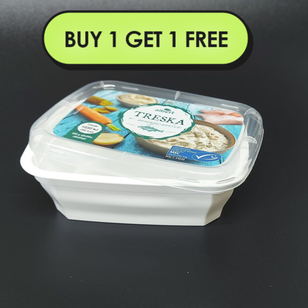 150ml White Rectangular Container and Lid
