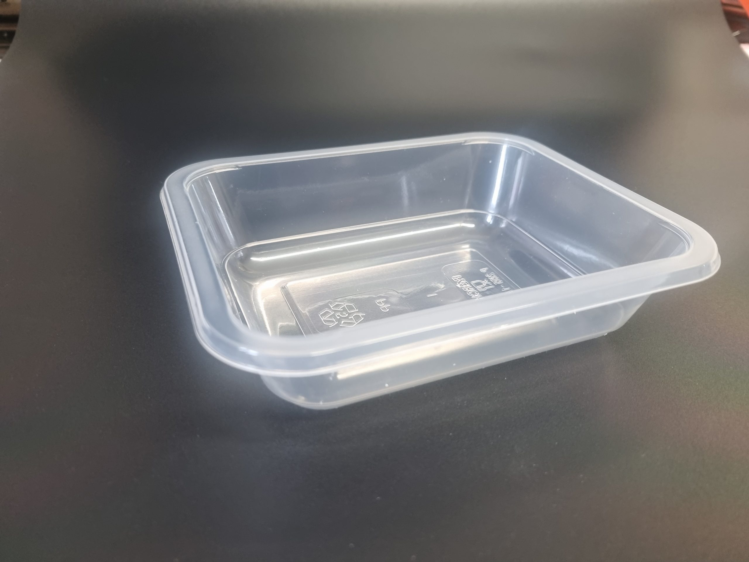 155x125x39mm 485ml Clear PP Trays - Microwaveable