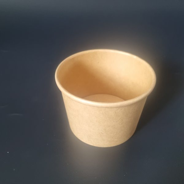250ml / 8oz  95mm Diameter round Kraft / PP lined Containers