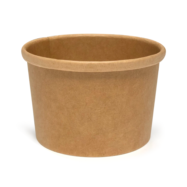 8oz / 250ml Kraft Food Pots – 95mm Round PP Lined
